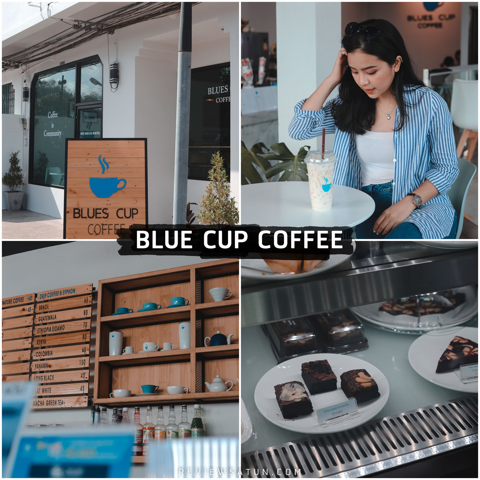 bluecup coffee คาเฟ่ใจกลางเมืองไปนั่งชิวกันกับเพื่อนๆเลย